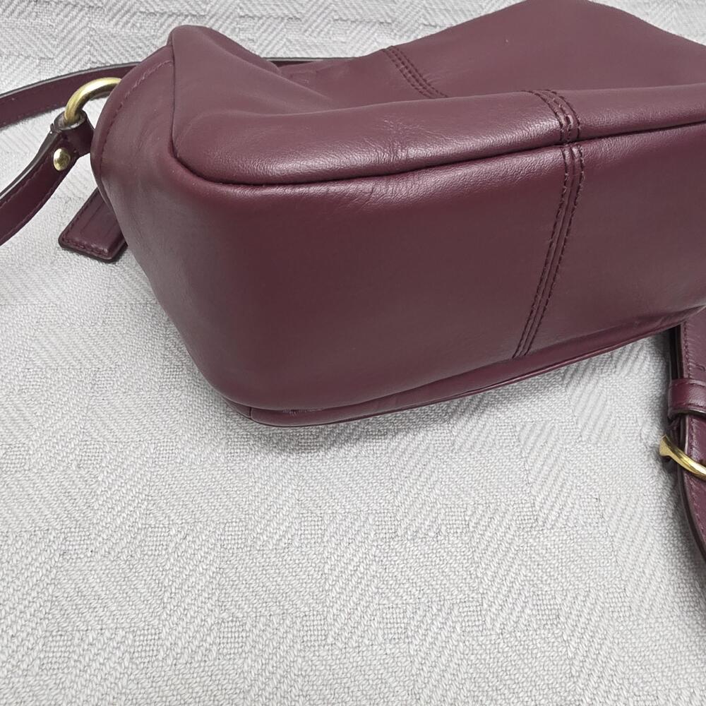 Coach Campbell Leather Camera Crossbody Bag Womens Small Burgundy Leather - Picture 10 of 16